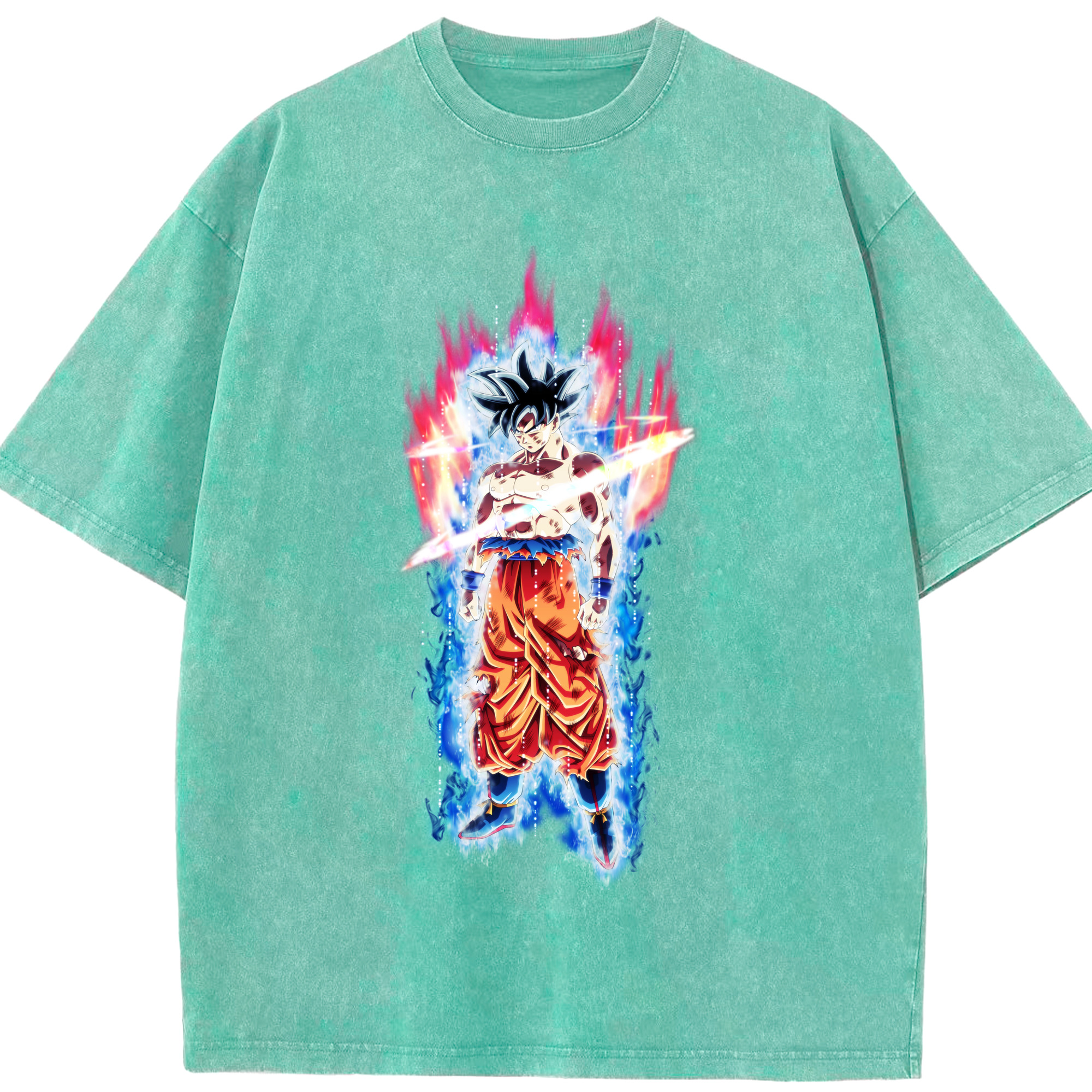 （画像用） ドラゴンボール 孫悟空（そん ごくう）Son Goku カカロット DRAGON BALL Kakarotto 綿100% ヴィンテージ風 半袖Tシャツ（フロントプリント）
